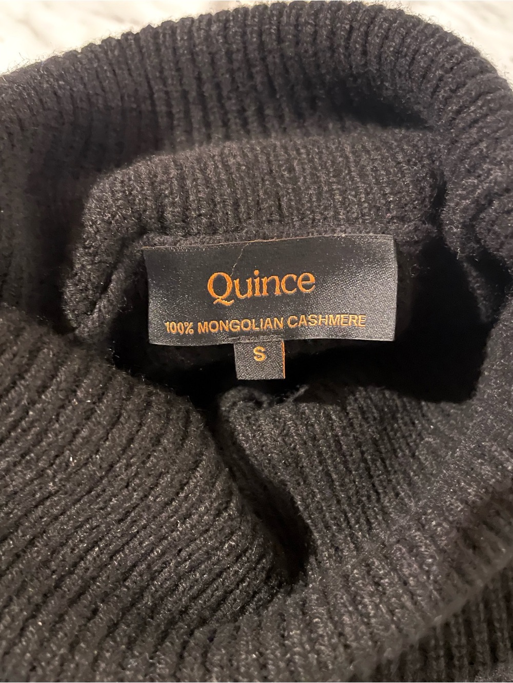 Quince Mongolian Cashmere Fisherman Turtleneck Sweater Black - Small - Picture 3 of 6